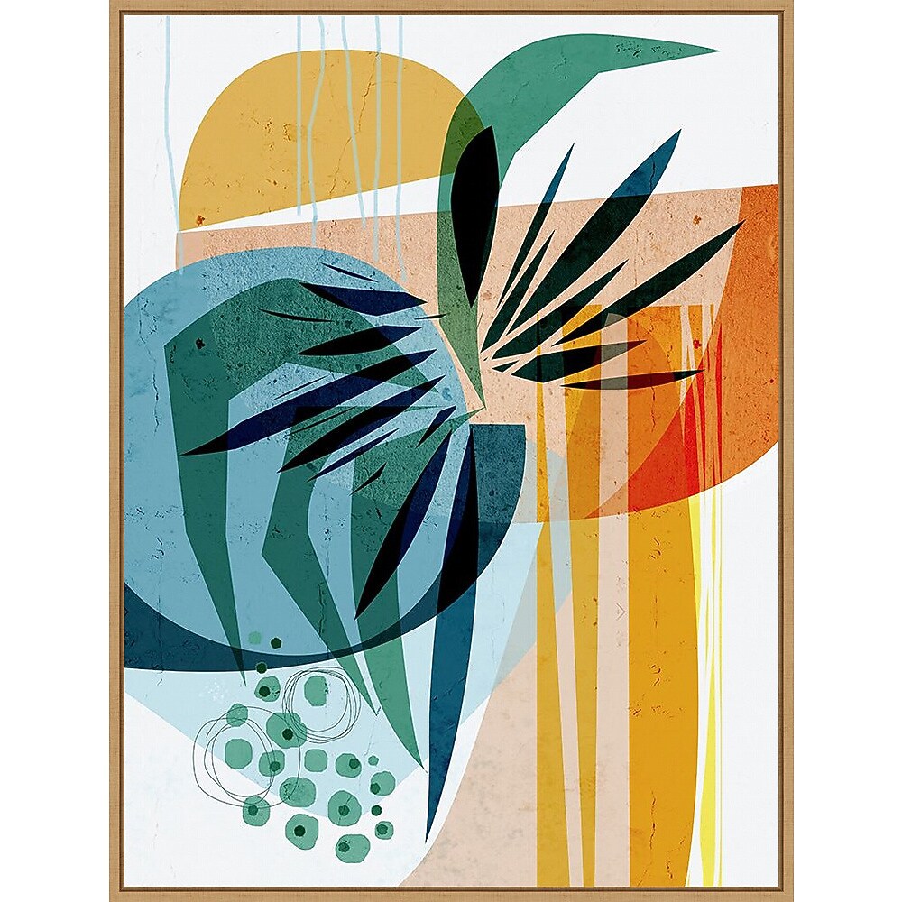 Amanti Art Summer Tropics by Ishita Banerjee Framed Canvas Wall Art Print, 32" x 42" (A42677747808)