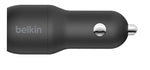Belkin BOOST CHARGE Dual USB-A Car Charger 24W Black (CCB001BTBK)