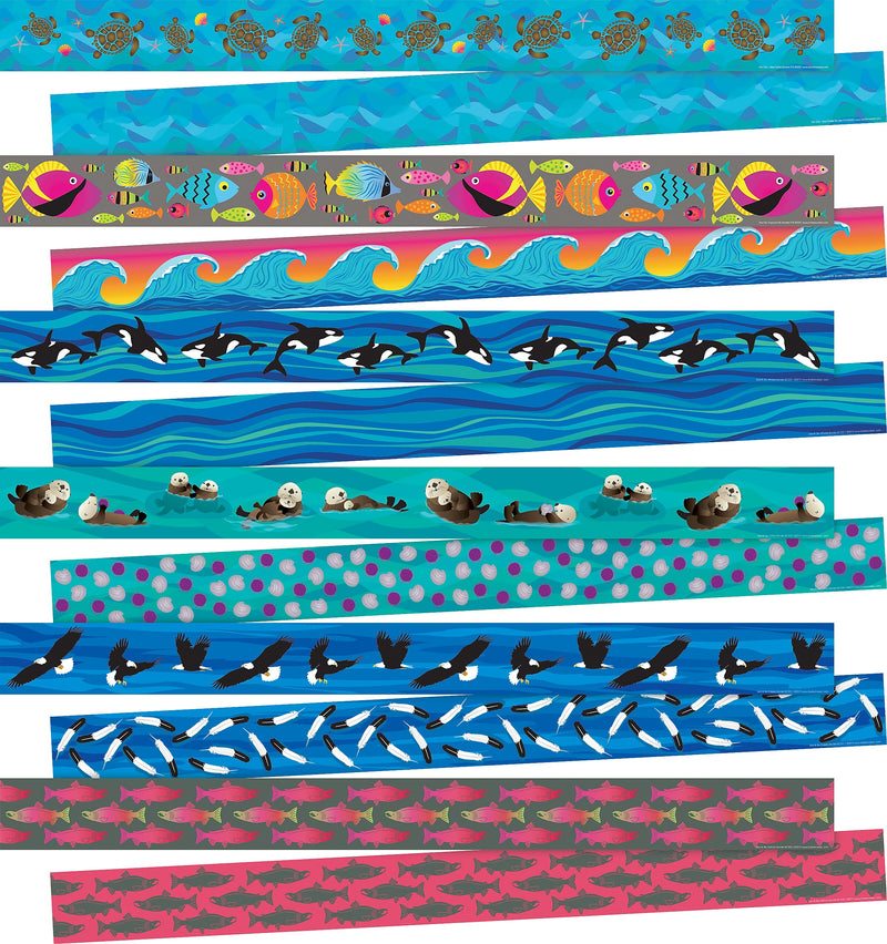 Barker Creek Double-Sided Border Set, 35" x 3", Earth Day, 6 designs, 72/Set (4433)