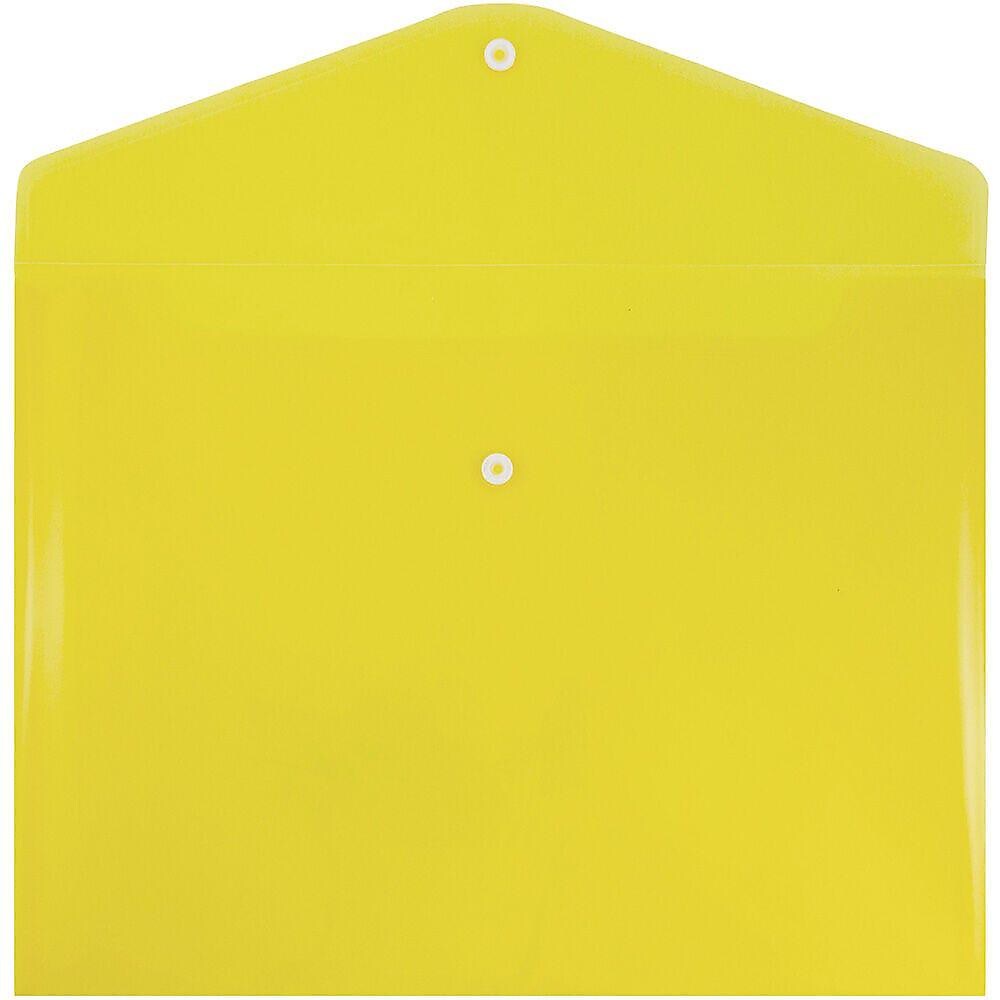 JAM Paper Premium Plastic Document File, Letter, Yellow, 3/Pack (218S0YEX3)