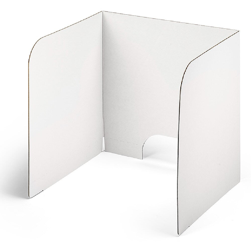 Classroom Products Foldable Cardboard Freestanding Privacy Shield, 20"H x 20"W, White, 20/Box (VB2020 WH)