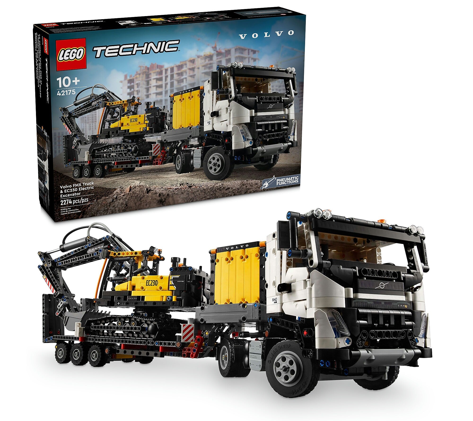 LEGO Technic Volvo FMX Truck & EC230 Electric Excavator, 2274 Pieces (42175)