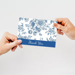 Great Papers Blue Floral Toile General Use Thank You Notecard Kits, Multicolored, 24/Pack (2025020)
