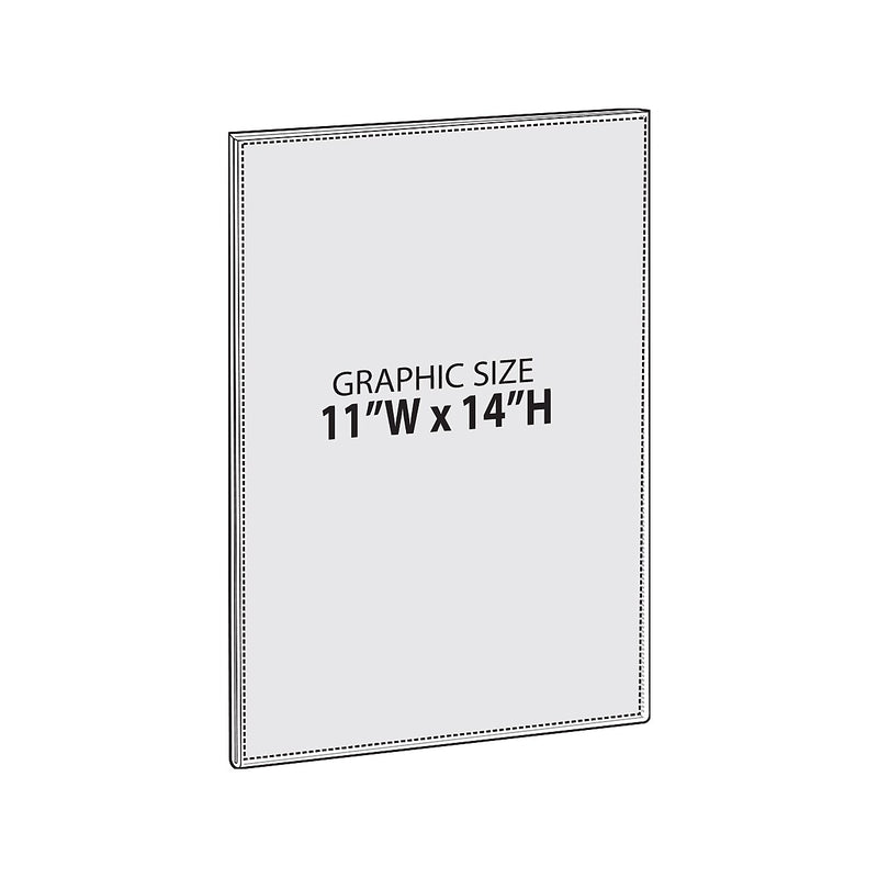 Azar Sign Holder, 11" x 14", Vertical, Wall Mounted, Clear, Acrylic, 10/Pack (129946)