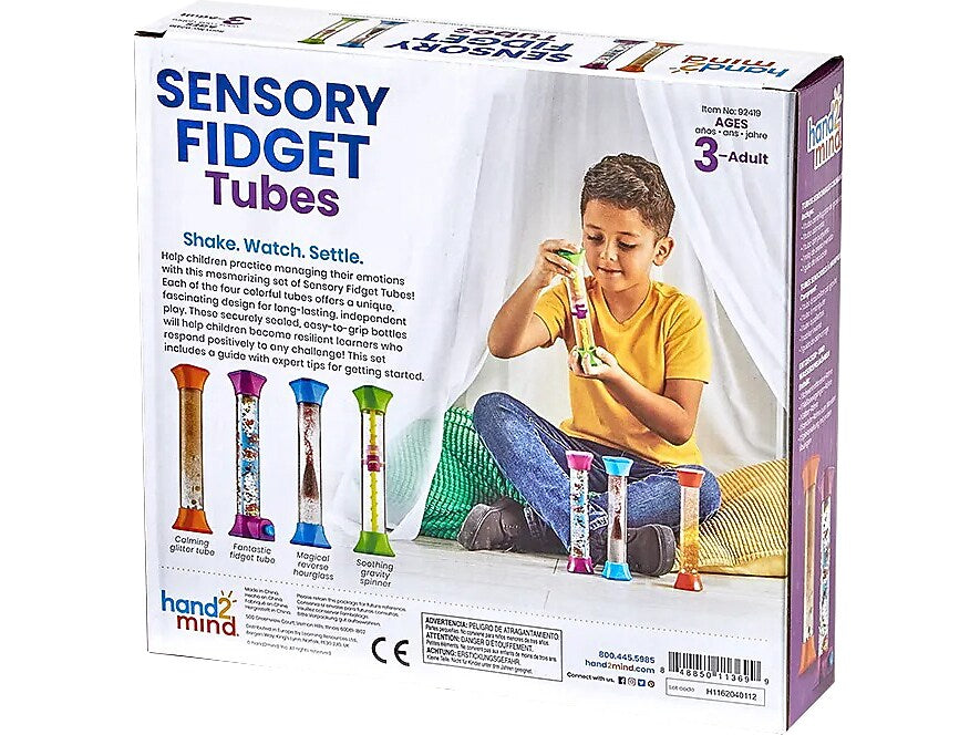 hand2mind Sensory Fidget Tubes, 4/Set (92419)