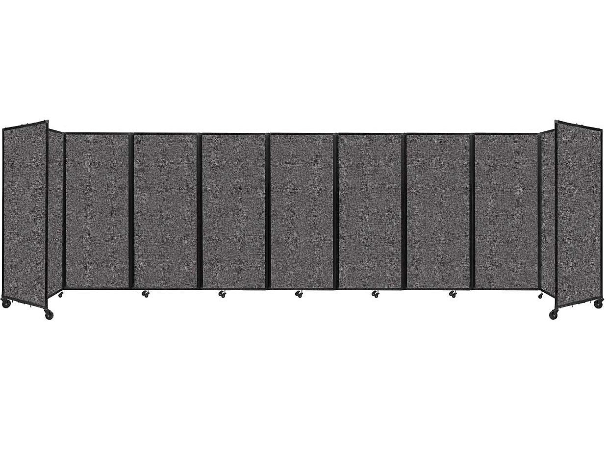 Versare The Room Divider 360 Freestanding Folding Portable Partition, 82"H x 300"W, Charcoal Gray Fabric (1182907)