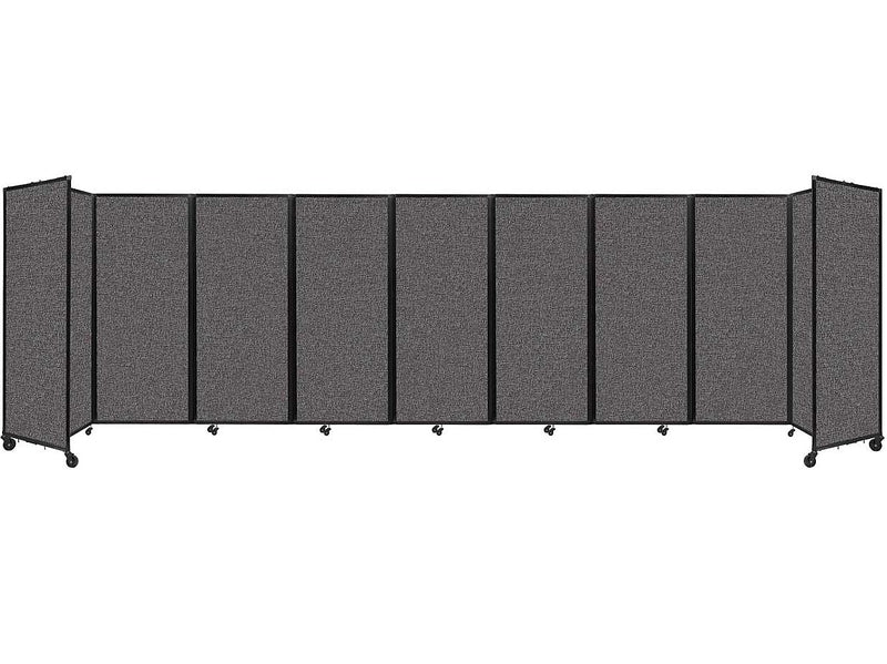 Versare The Room Divider 360 Freestanding Folding Portable Partition, 82"H x 300"W, Charcoal Gray Fabric (1182907)