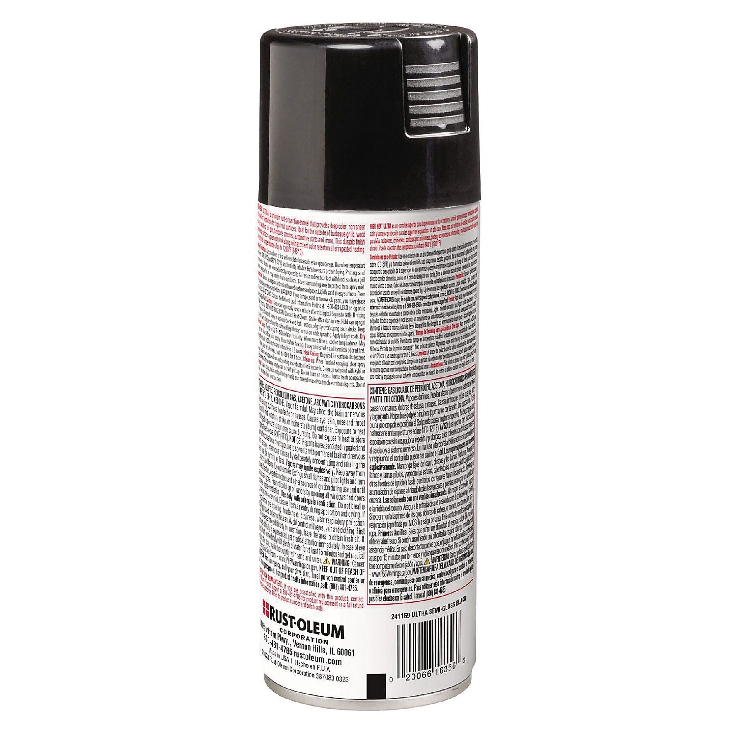 Rust-Oleum High Heat Enamel Spray Paint, Semi-Gloss Black, 12 oz. (241169)