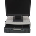 Basic Lcd Monitor/printer Stand, 15" X 11" X 3", Charcoal Gray/light Gray