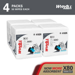WypAll PowerClean X80 Nylon Cleaning Wipers, 12" x 12.5", White, 50 Wipers/Box, 4/Carton (41026)