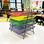 Mind Reader 5-Compartment Metal Desk Tray, Multicolor (5TPAPER-ASST)