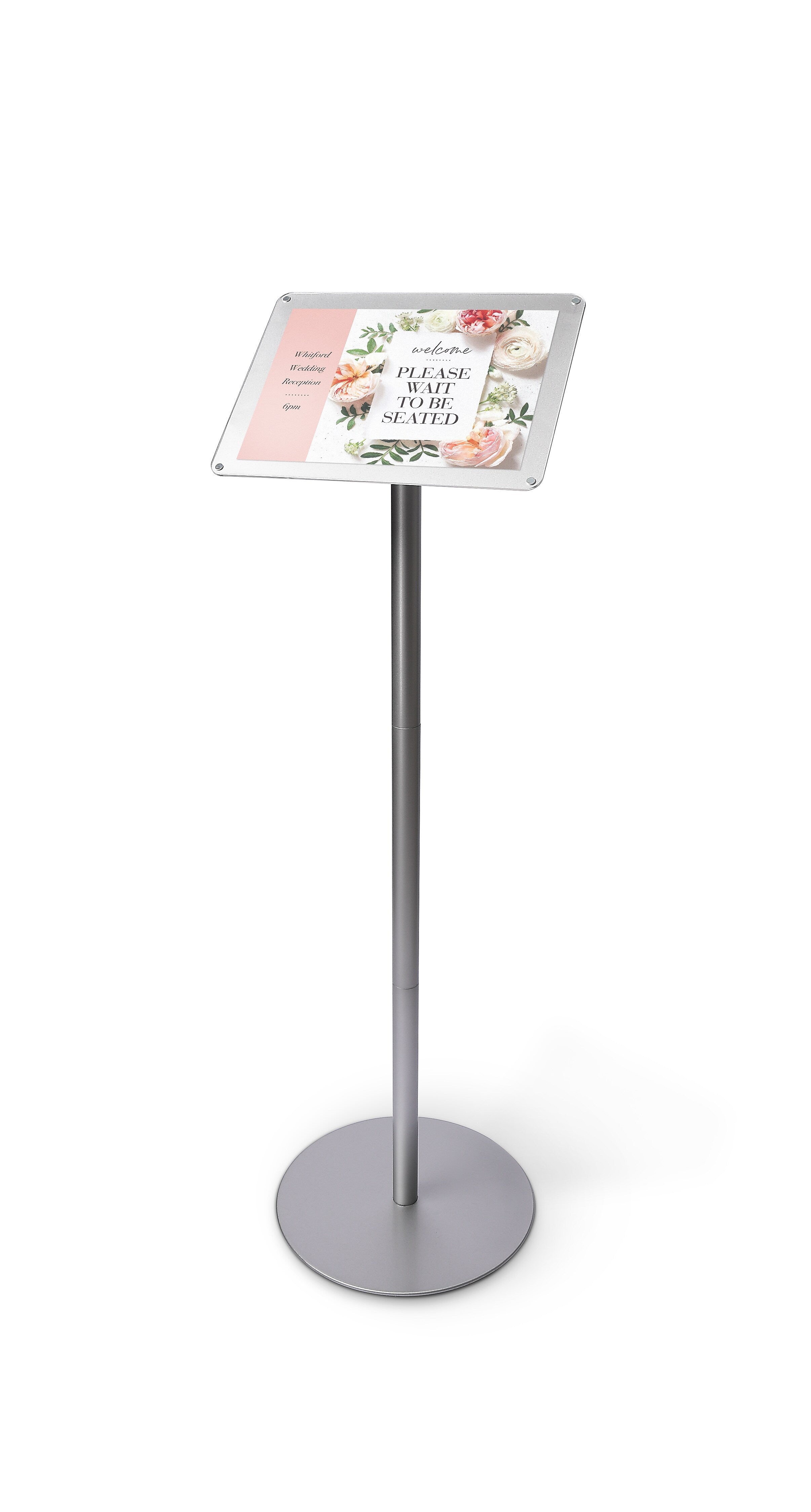 Staples Premium Sign Holder, 8.5" x 11", Silver Steel (ST17180/17180)