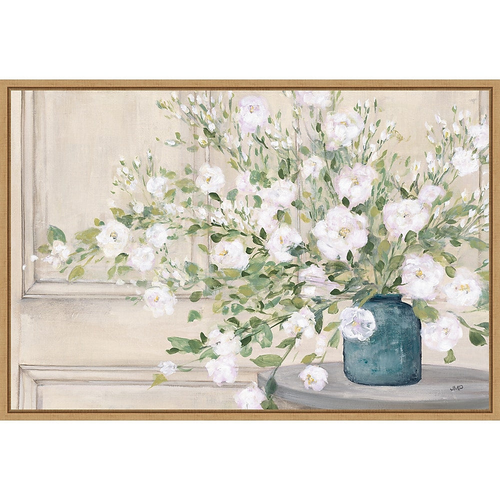 Amanti Art White Bouquet by Julia Purinton Framed Canvas Wall Art Print, 33" x 23" (A42675526803)