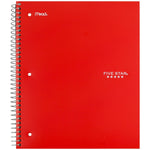 Five Star 1-Subject Notebooks, 8" x 10.5", Wide Ruled, 100 Sheets, Each (05238/07635)