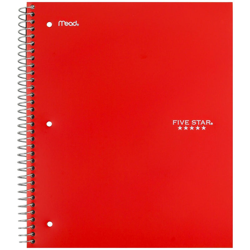 Five Star 1-Subject Notebooks, 8" x 10.5", Wide Ruled, 100 Sheets, Each (05238/07635)