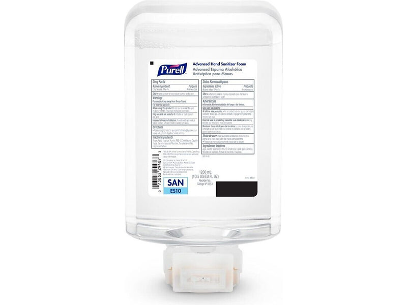 PURELL Advanced 70% Alcohol Foaming Hand Sanitizer Refill for ES10 Dispenser, Clean Scent, 1200 mL., 2/Carton (8353-02)
