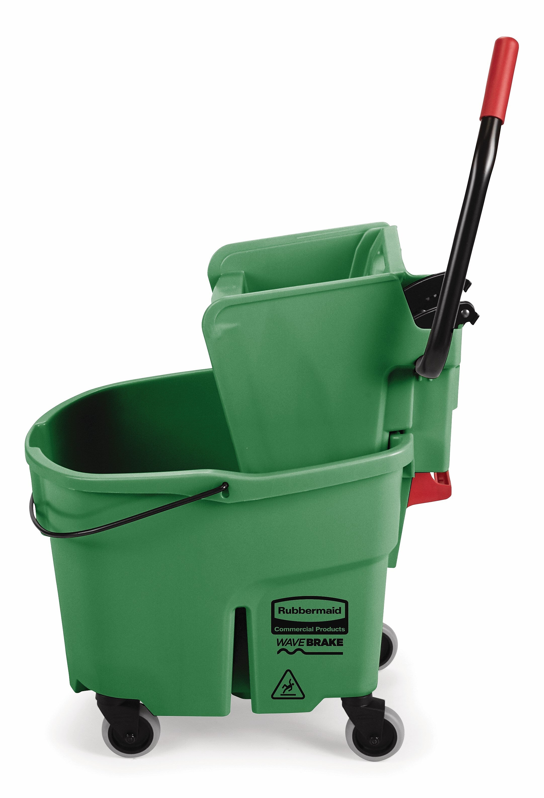 Rubbermaid WaveBrake Bucket & Side-Press Wringer, 35-Quarts, Green (FG758888GRN)