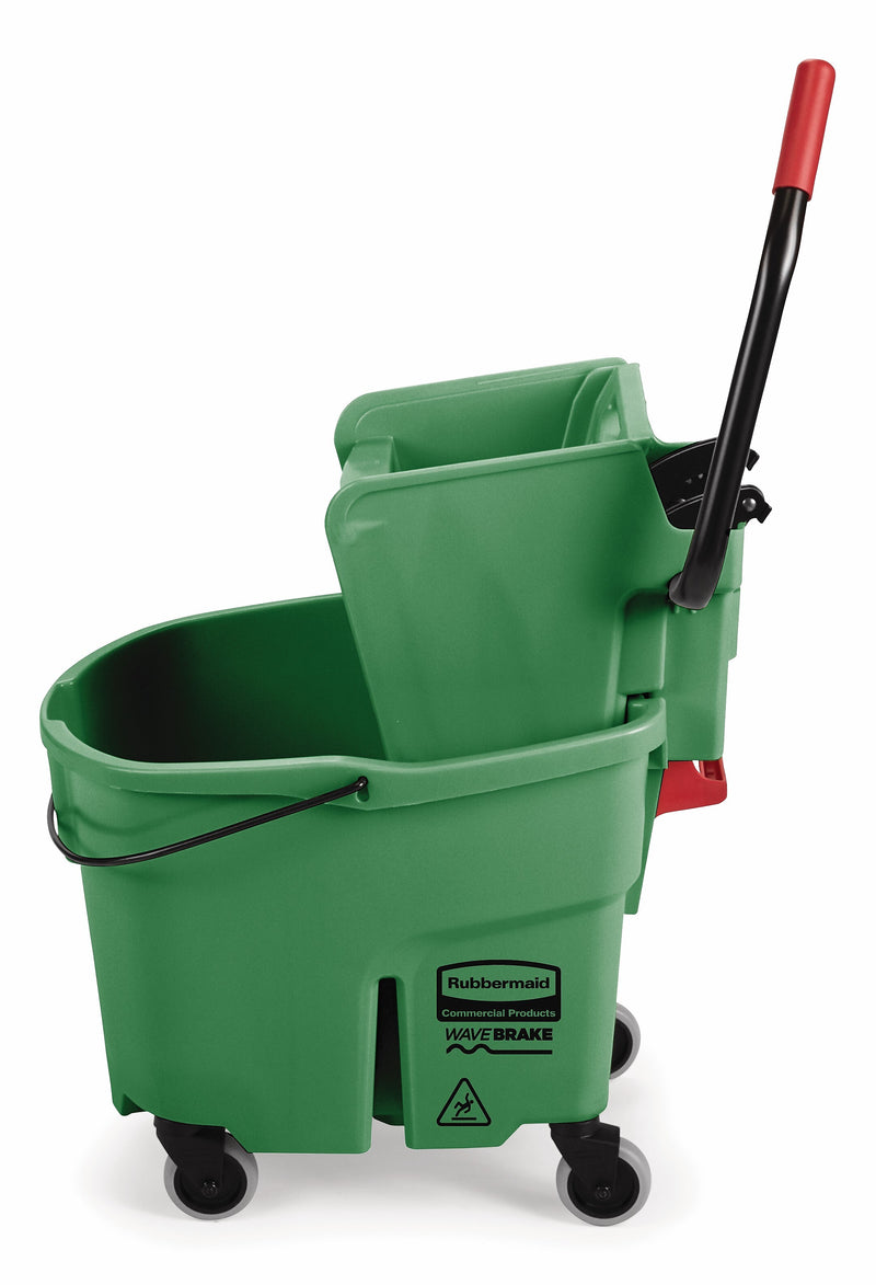 Rubbermaid WaveBrake Bucket & Side-Press Wringer, 35-Quarts, Green (FG758888GRN)