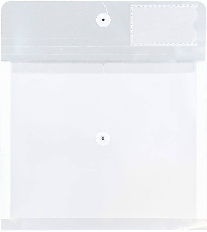 JAM Paper Premium Plastic Filing Envelope, Letter, Clear, 3/Pack (JSF228X3)