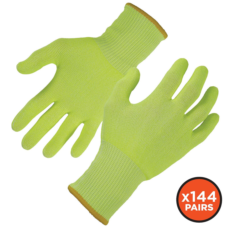 Ergodyne ProFlex 7040 Seamless Knit Cut Resistant Gloves, Food Safe, ANSI A4, Lime, Large, 144 Pairs (18024)