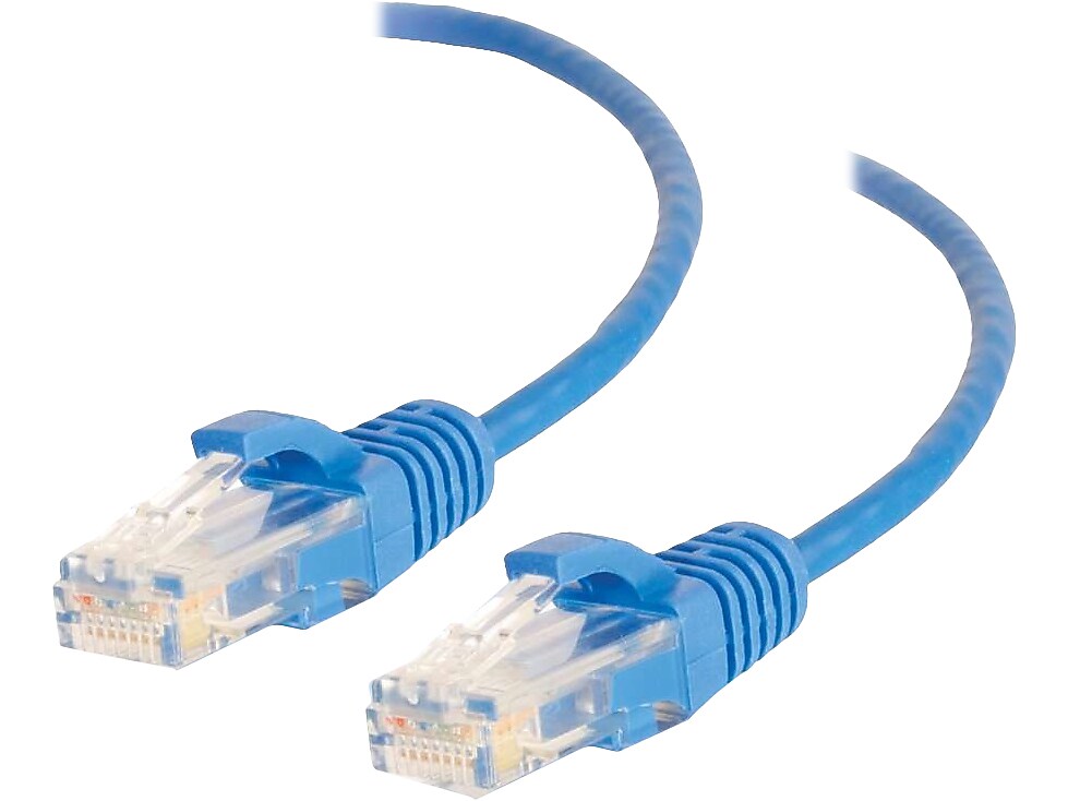 C2G Cables to Go 10' CAT-6 UTP Ethernet Patch Cable, 28 AWG, Blue (01083)
