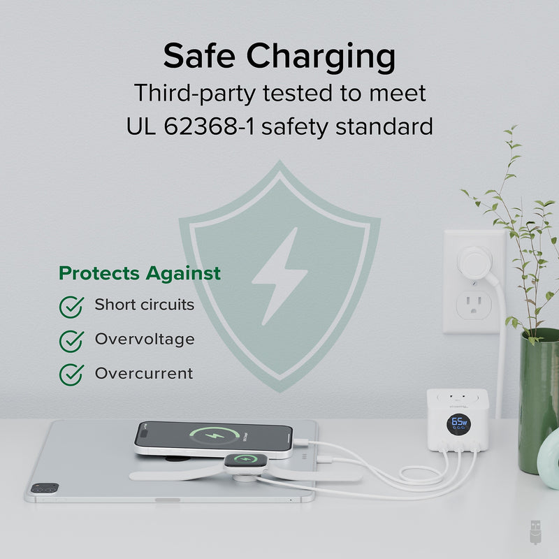 Plugable 67W USB-C Charging Station, White (PS3-METERC3)