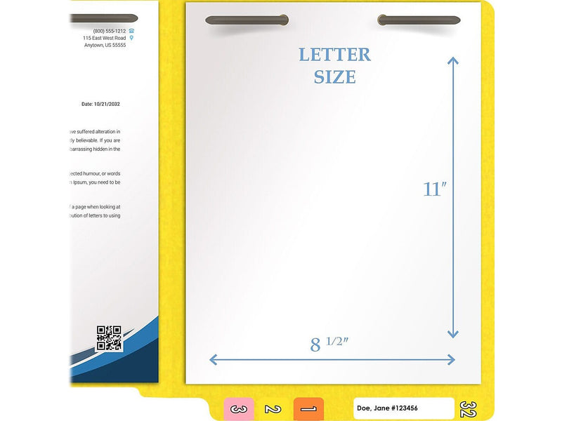 Medical Arts Press Heavy-Duty End Tab File Folder, Straight Cut, Letter-Size, Yellow, 40/Box (S-09459-YLW)
