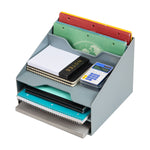 Mind Reader 5-Compartment Plastic Desk Tray, Gray (ANCHBOX5-GRY)