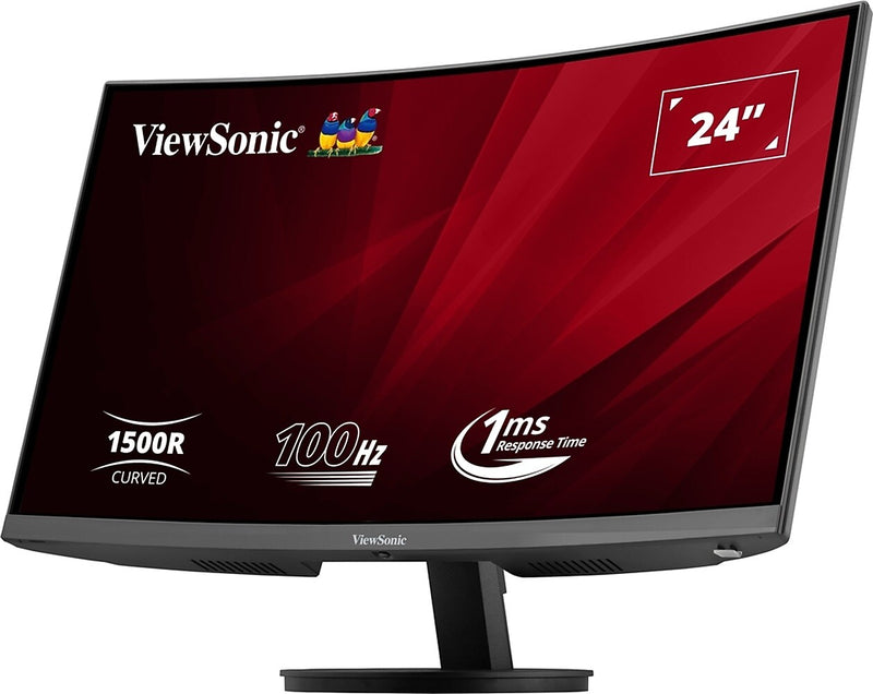 ViewSonic VA Series 24" Curved 100 Hz LED Monitor, Black (VA2416C)