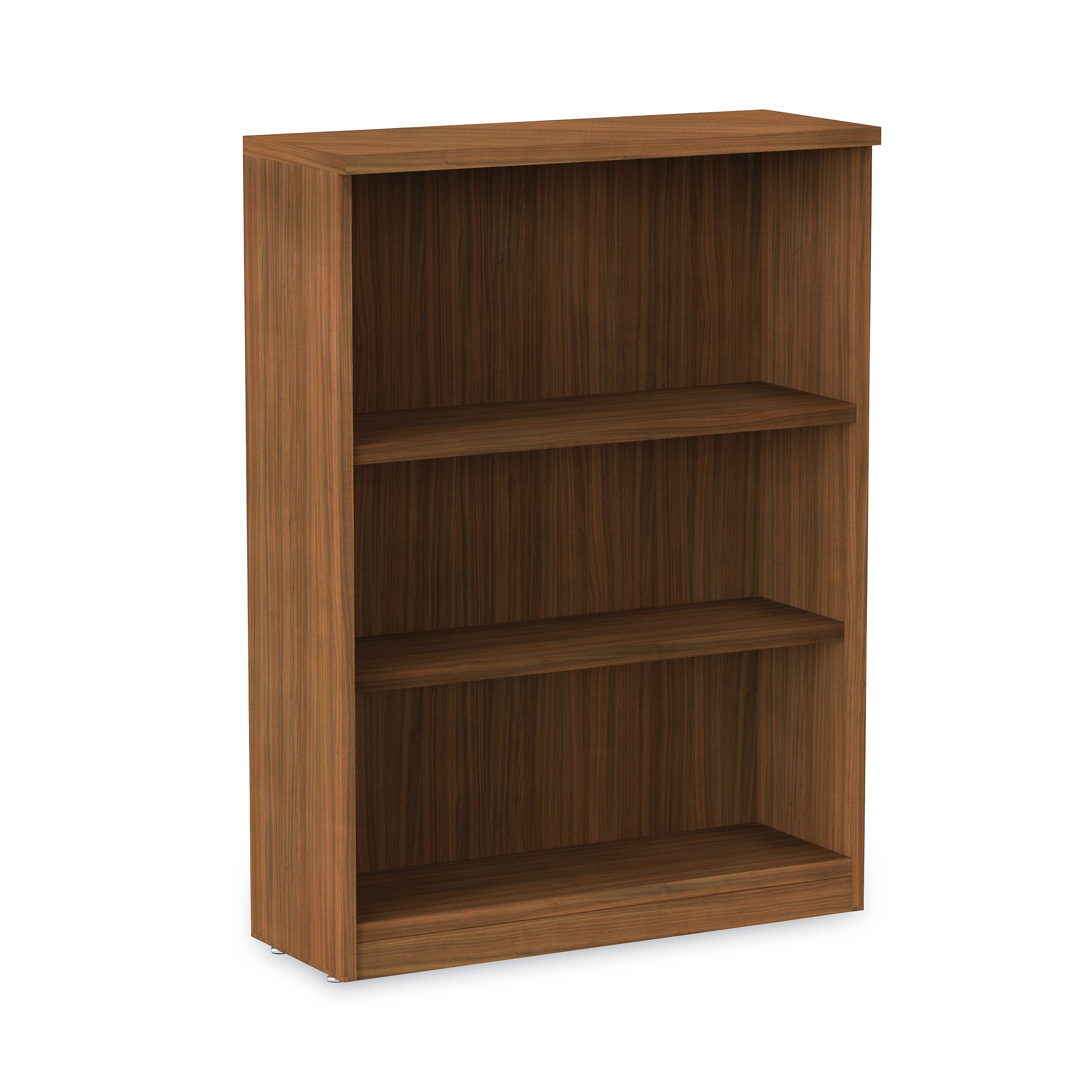 Alera Valencia 39.38"H 3-Shelf Bookcase with Adjustable Shelf, Modern Walnut (ALEVA634432WA)