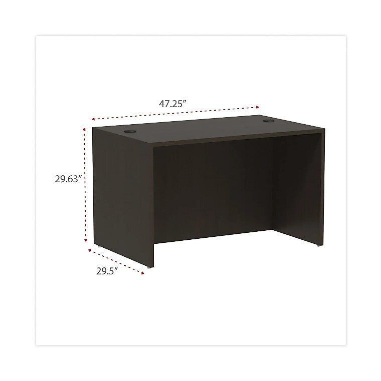 Alera Valencia Series Straight Front Desk Shell, 47 1/4w X 29 1/2d X 29 1/2h, Espresso