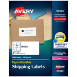 Avery Repositionable Laser Shipping Labels, 2" x 4", White, 1,000 Labels/Box (55163)