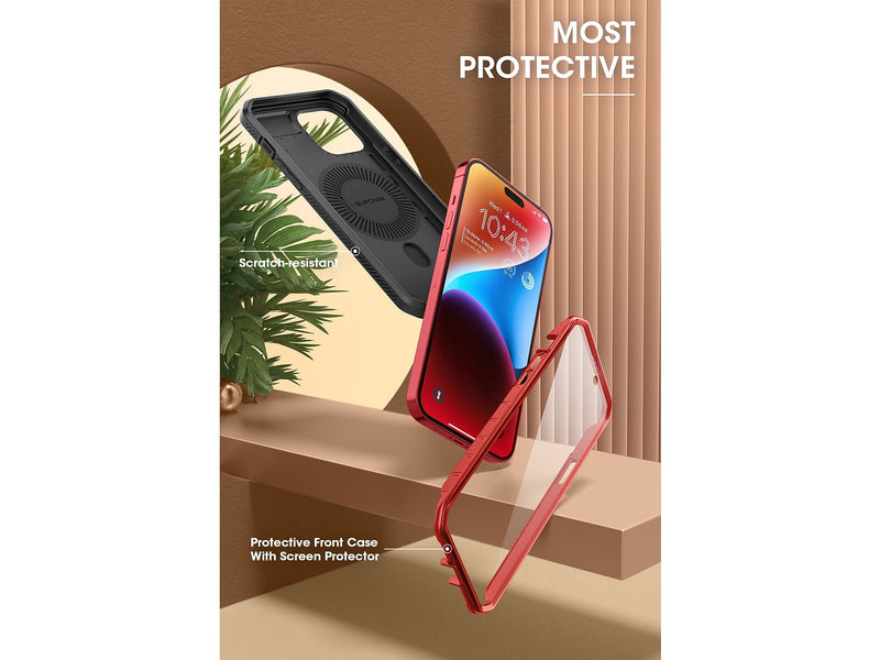 SupCase Unicorn Beetle PRO MAG Rugged Case for iPhone 15, Metallic Red (SUP-iPhone2023-6.1-MagPro-SP-Ruddy)