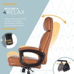 Click365 Classic Ergonomic Bonded Leather Executive Big & Tall Chair, 350 lb. Capacity, Cognac (CCHR10023A)