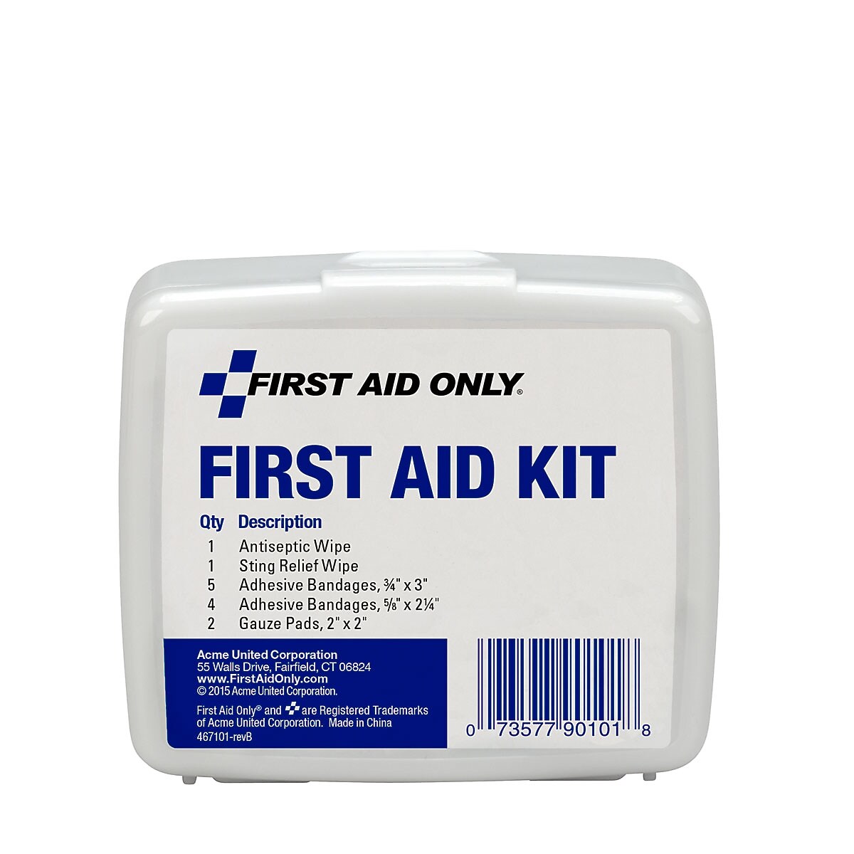 First Aid Only Personal First Aid Kit, Plastic Case, 13 Pieces (90101)