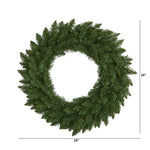 Nearly Natural 24-in Green Pine Artificial Christmas Wreath with 35 Clear LED Lights (W1110)