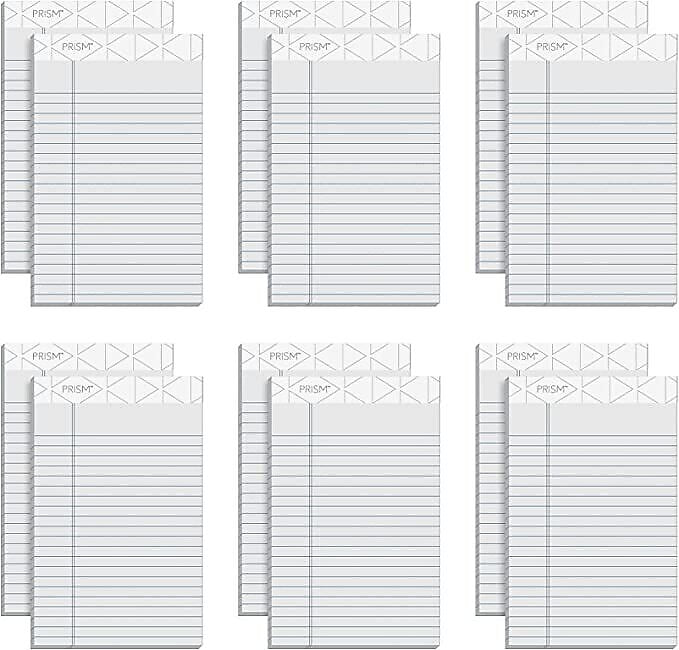 TOPS Prism+ Legal Notepads, 5" x 8", Narrow Ruled, Gray, 50 Sheets/Pad, 12 Pads/Pack (63060)