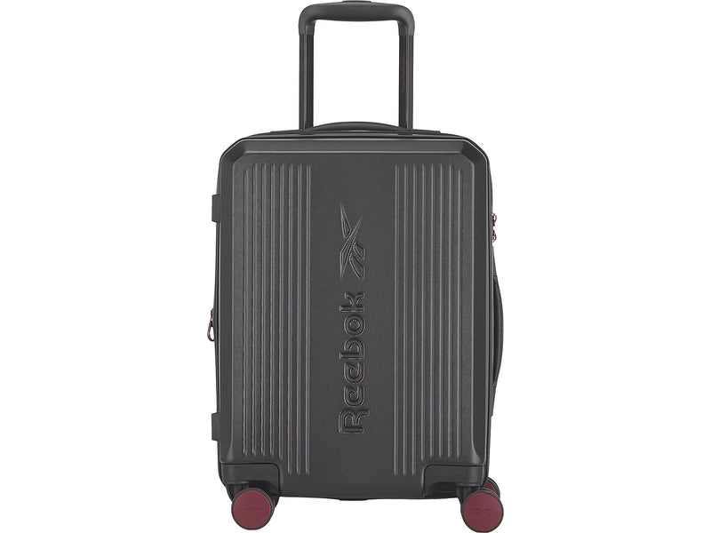 Reebok 21.25" Hardside Carry-On Suitcase, 8-Wheeled Spinner, TSA Checkpoint Friendly, Black (HLG4420RB-BLACK)