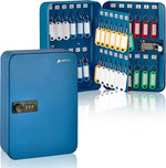 AdirOffice 48-Key Cabinet with Combination Lock and Key Tags, Blue (682-48-BLU-689-PKG)