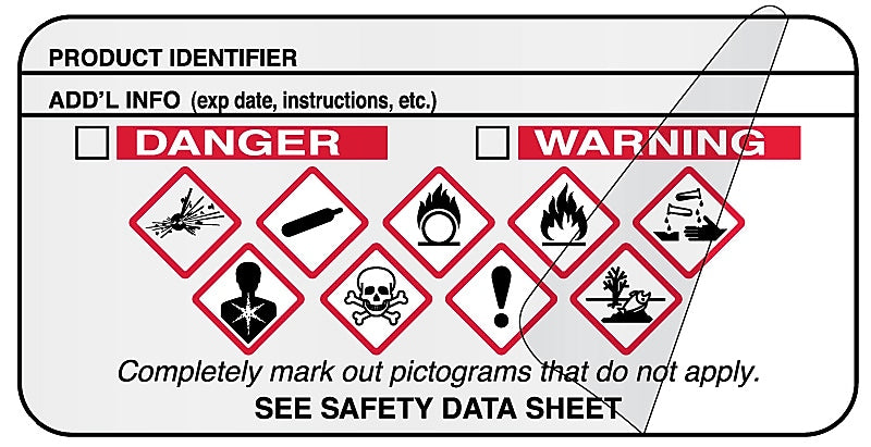 GHS Label, 2" x 1"