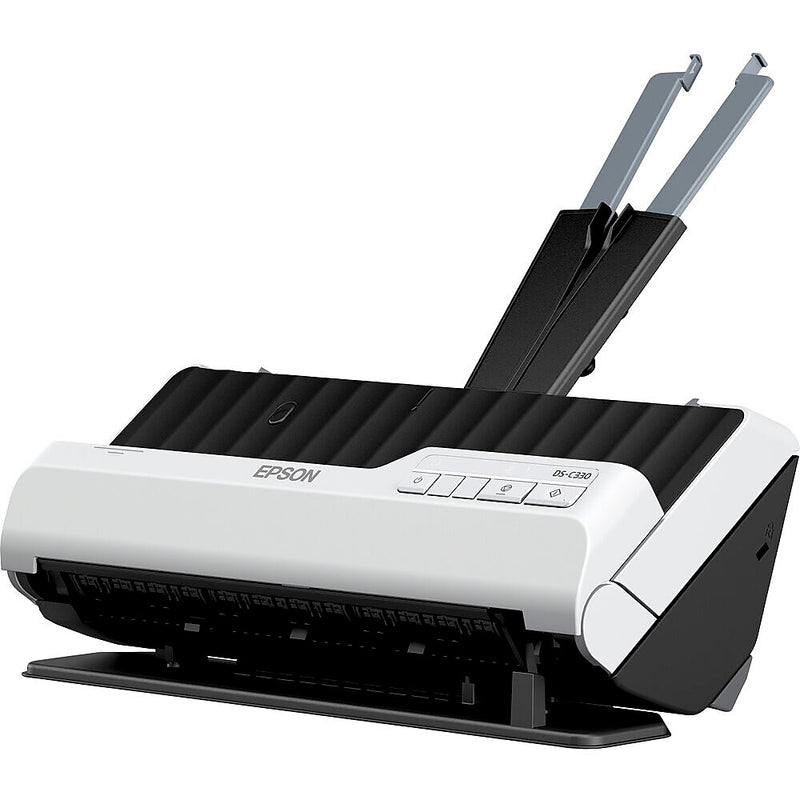 Epson DS-C330 Compact  USB Duplex Document Scanner, Black, White (B11B272201)