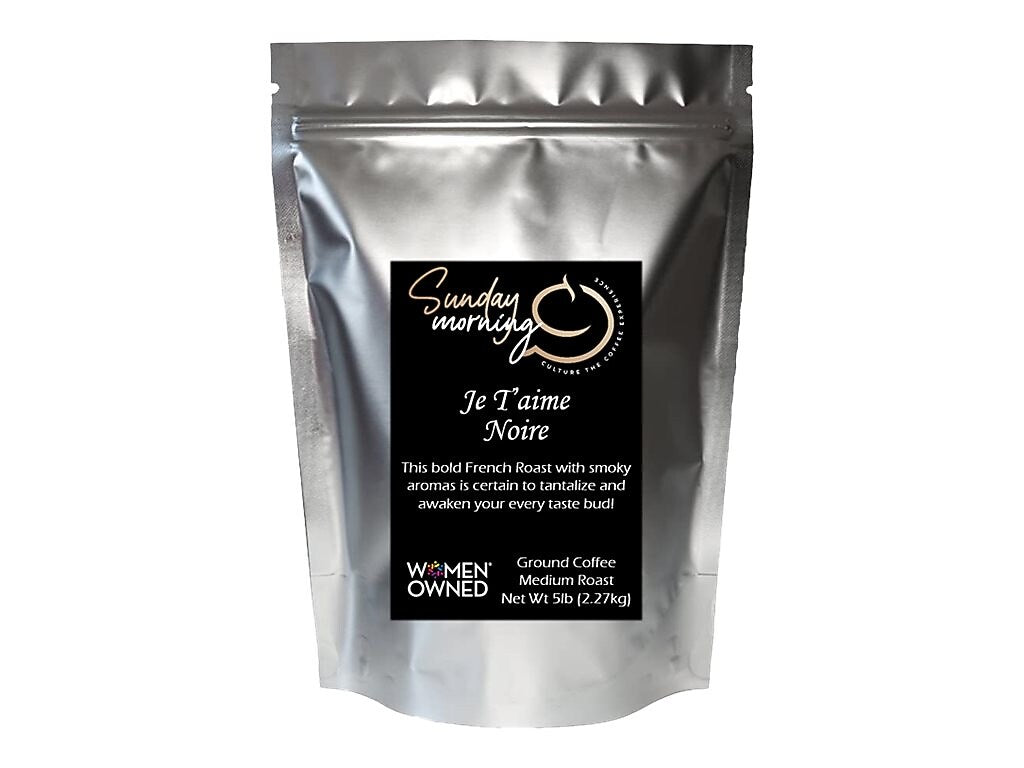 Sunday Morning Coffee Je T'aime Noire Caffeinated Coffee Packet, Medium Roast, 80 oz. (RF-L5XD-4U6A-5)