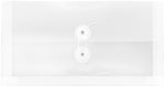JAM Paper Premium Plastic Filing Envelope with Button & String Closure, 5 1/4" x 10", Clear, 3/Pack (921B1CLX3)