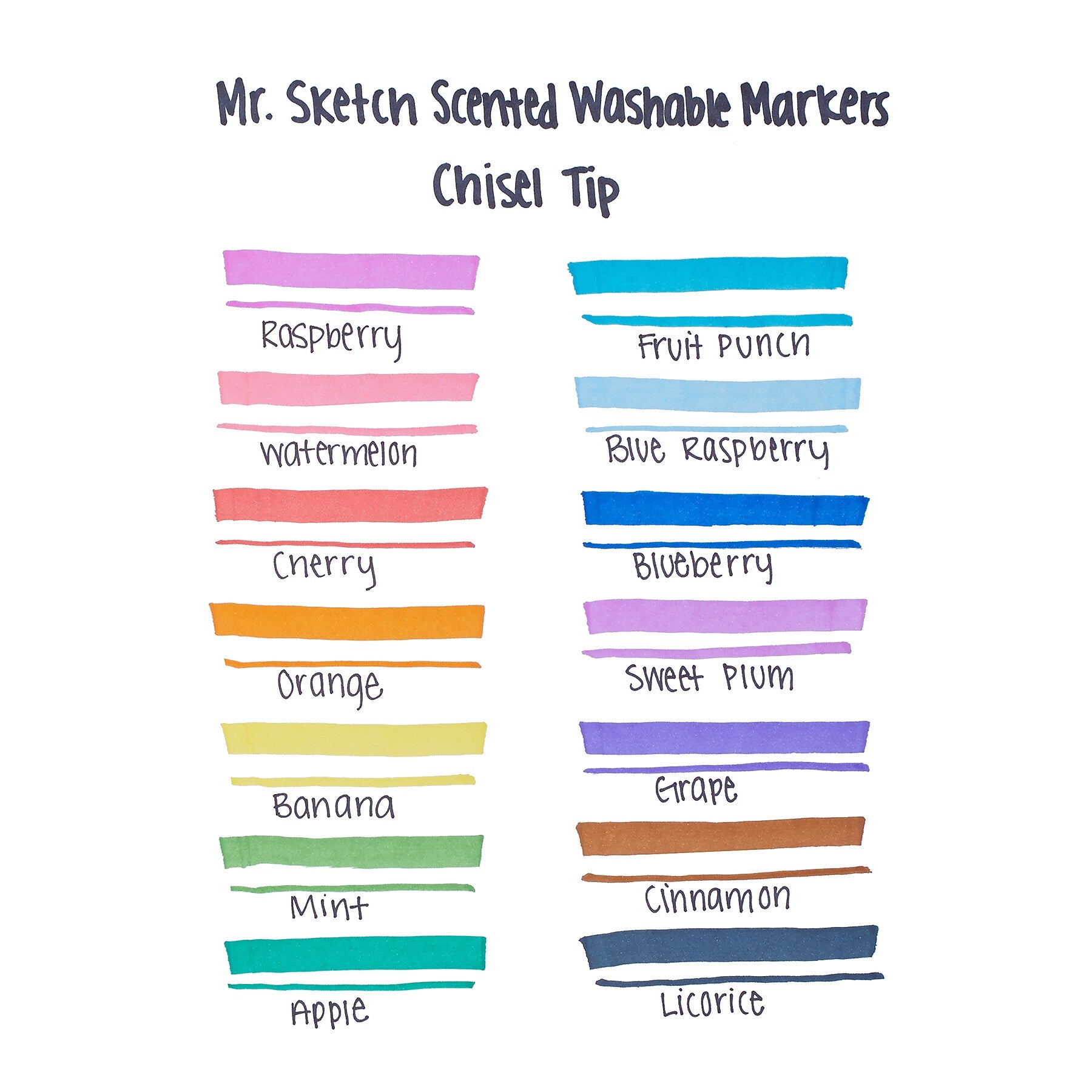 Mr. Sketch Scented Washable Water Based Kids Marker, Chisel, Assorted Colors, 14/Pack (SAN1924061)