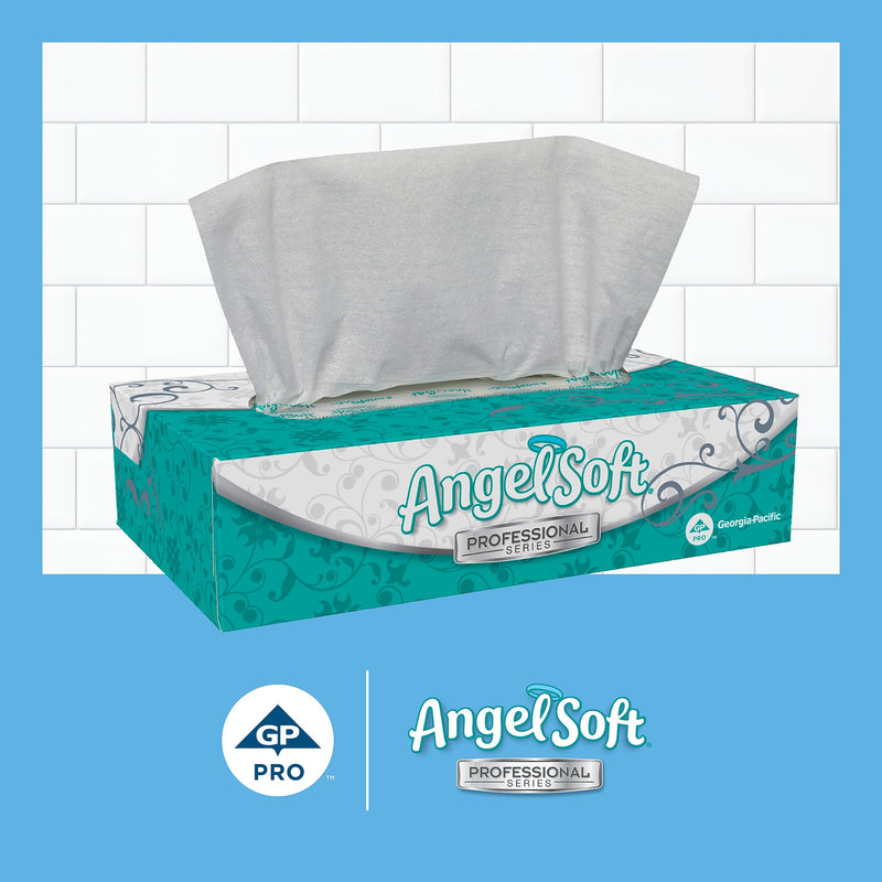 Angel Soft Professional Series Facial Tissue, 2-Ply, White, Flat Box, 100 Sheets/Box, 1 Box/Pack (48580)