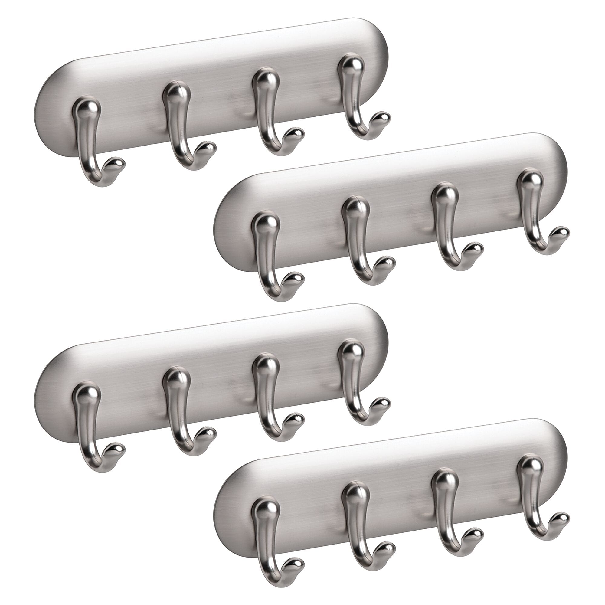 iDESIGN Wall Rack, Brushed Nickel, ABS, 4/Pack (28133M4)