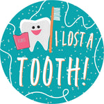 Barker Creek Lost a Tooth Stickers/Badges, 2.37" Dia., Multicolored, 192/Set (4445)
