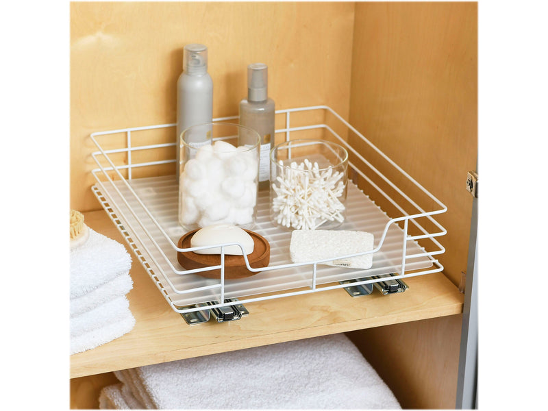Household Essentials Glidez Steel Storage Organizer, White (1516-1)