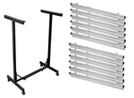 AdirOffice Metal Mobile File Cart with Swivel Wheels and (12) 30" Hanging Clamps, Black (615-BLK-PKG)