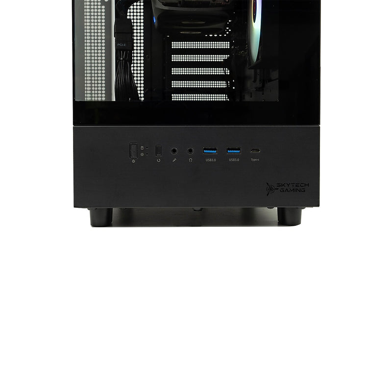 Skyetch Azure 3 Gaming Desktop Computer, NVIDIA Geforce RTX3050, AMD Ryzen 5 5500, 16GB RAM, 1TB SSD, Windows 11, Black